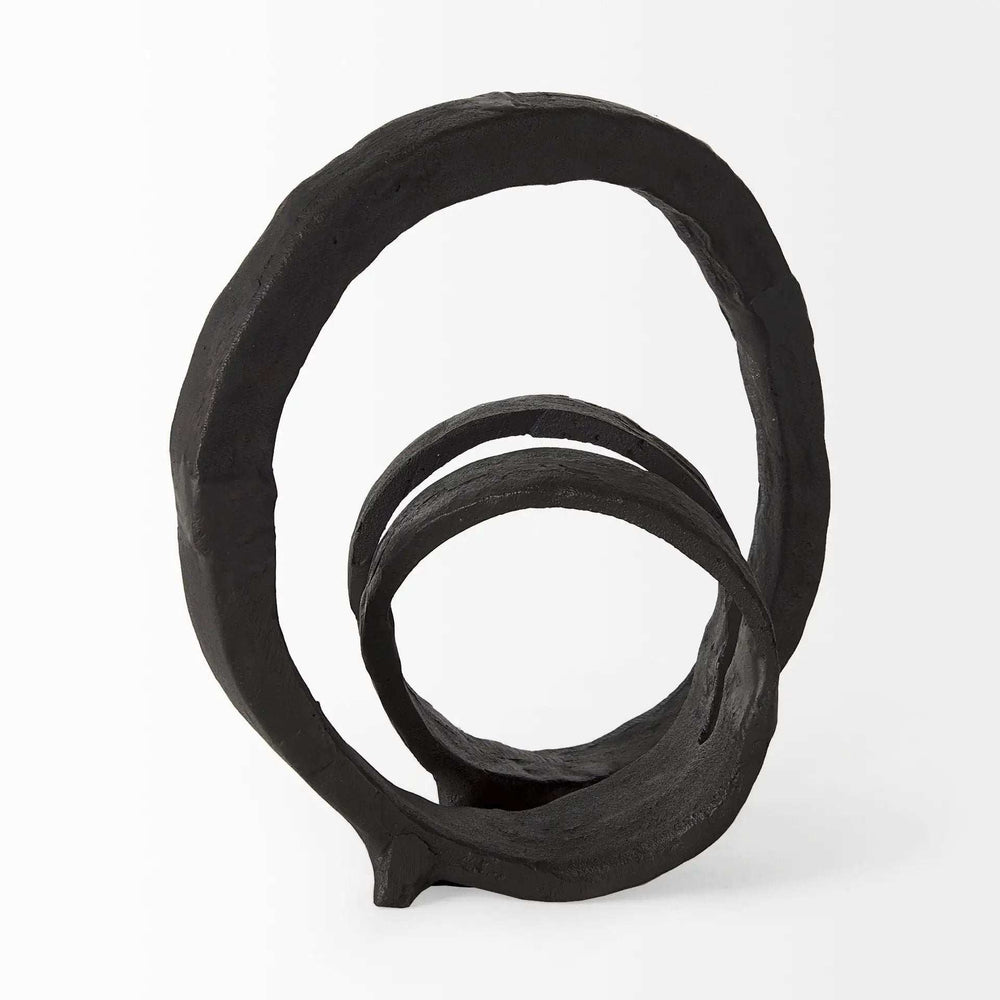 Black Metal Ribbon Loop Sculpture - Homeroots - Flyclothing LLC