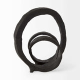 Black Metal Ribbon Loop Sculpture - Homeroots - Flyclothing LLC