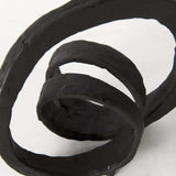 Black Metal Ribbon Loop Sculpture - Homeroots - Flyclothing LLC