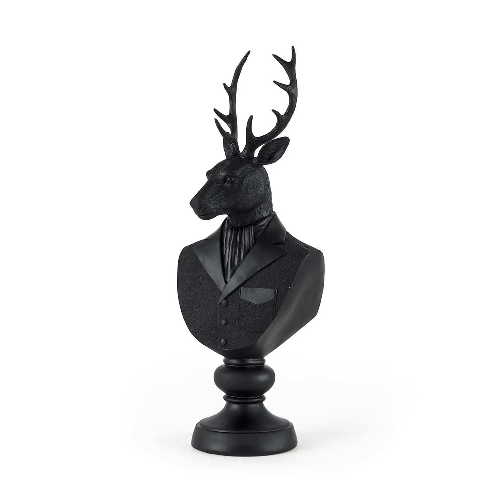 Black Resin Suited Deer Bust Sculpture - Homeroots - Flyclothing LLC