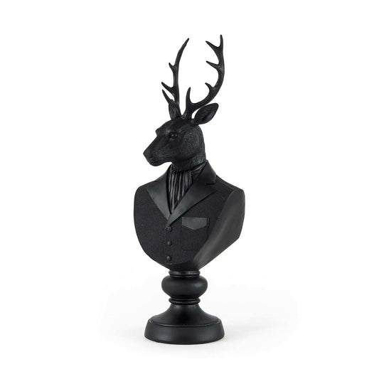 Black Resin Suited Deer Bust Sculpture - Homeroots - Flyclothing LLC
