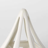 White Crackle Glaze Ceramic Conical Sculpture - Homeroots - Flyclothing LLC