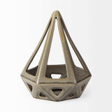 Khaki Crackle Glaze Ceramic Conical Sculpture - Homeroots - Flyclothing LLC