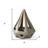 Khaki Crackle Glaze Ceramic Conical Sculpture - Homeroots - Flyclothing LLC