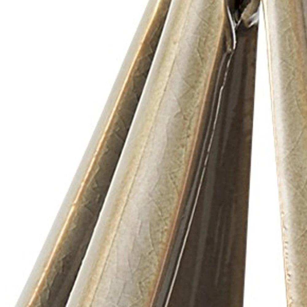 Khaki Crackle Glaze Ceramic Conical Sculpture - Homeroots - Flyclothing LLC
