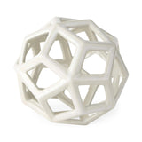 White Crackle Glaze Ceramic Geometric Sculpture - Homeroots - Flyclothing LLC