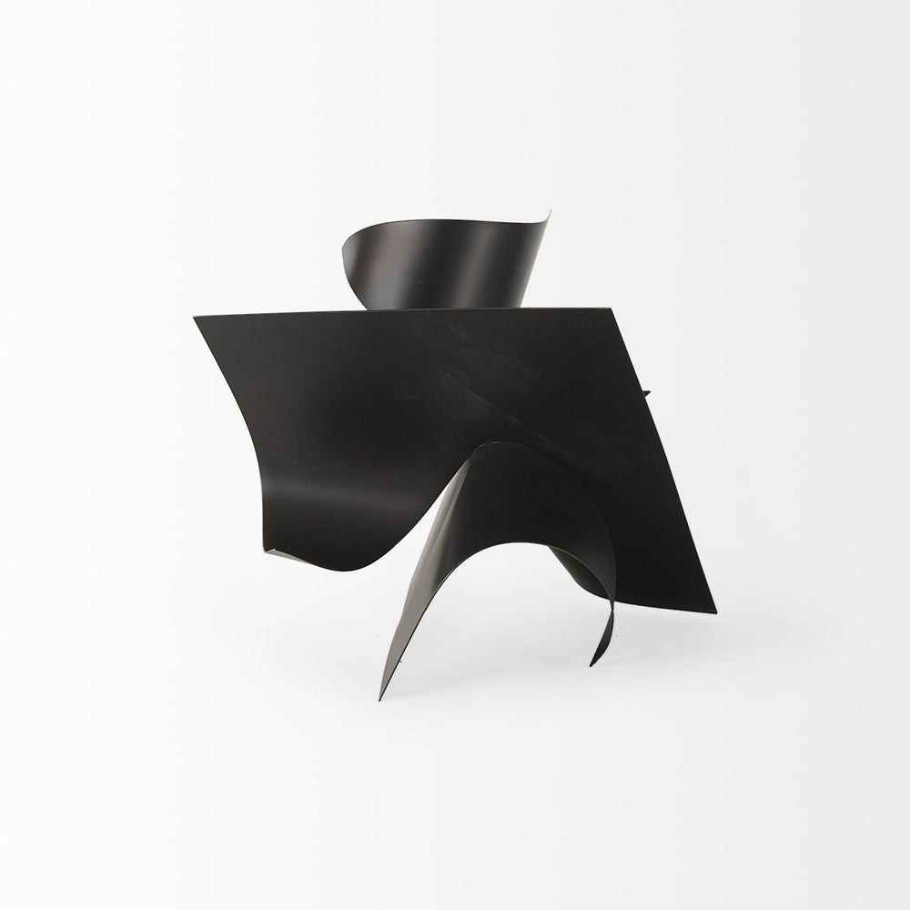 12" Contempo Antiqued Black Abstract Sculpture - Homeroots - Flyclothing LLC