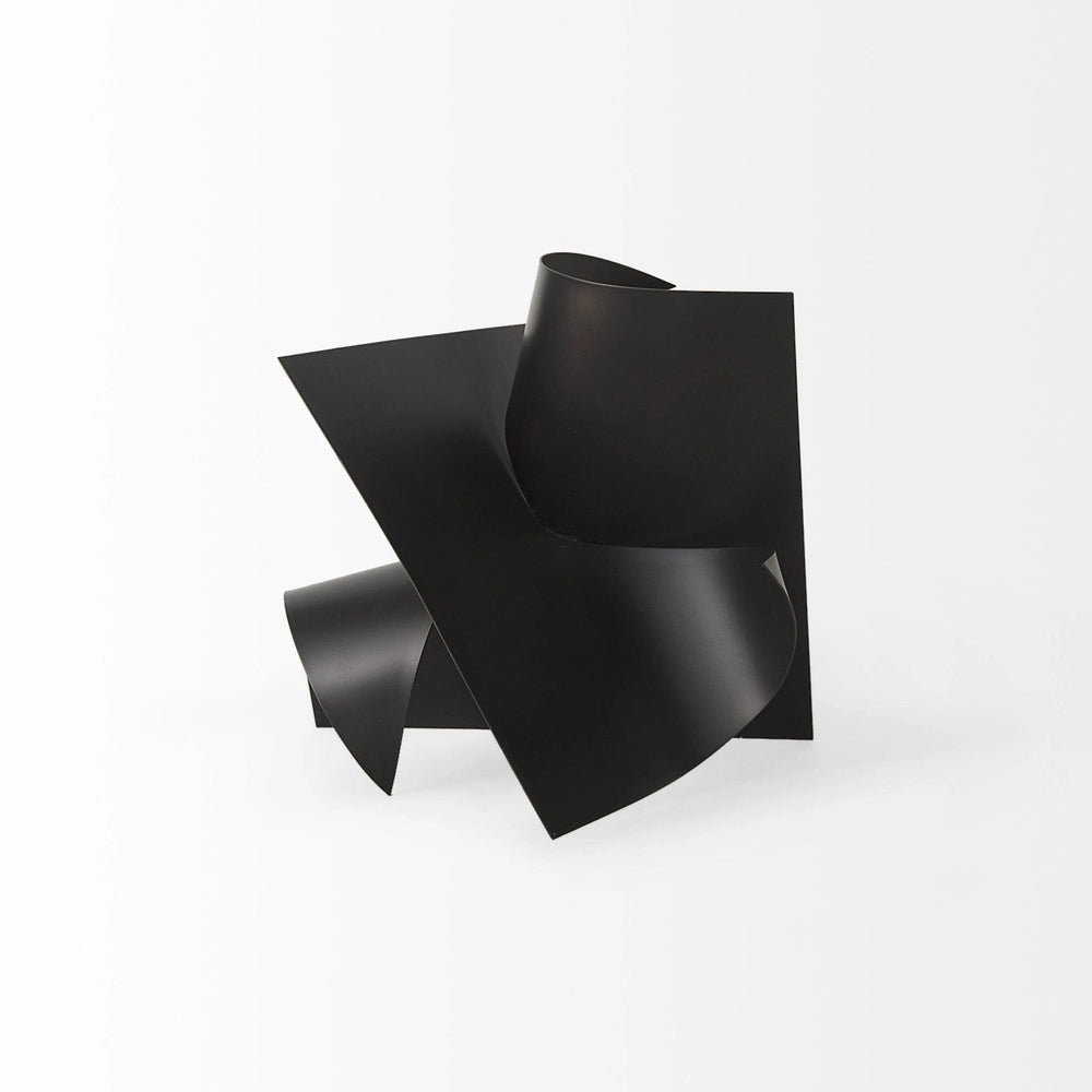 12" Contempo Antiqued Black Abstract Sculpture - Homeroots - Flyclothing LLC