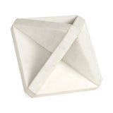 White Marble Geometric Square Sculpture - Homeroots - Flyclothing LLC