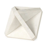 White Marble Geometric Square Sculpture - Homeroots - Flyclothing LLC
