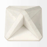 White Marble Geometric Square Sculpture - Homeroots - Flyclothing LLC