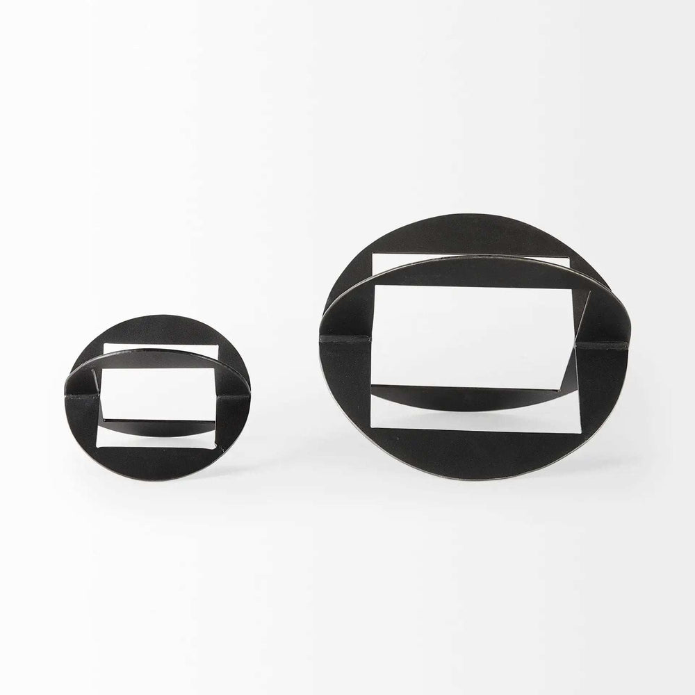 Petite Black Metal Geometric Decor Piece - Homeroots - Flyclothing LLC