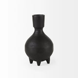 7" Black Ceramic Round Jug Vase - Homeroots