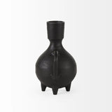 7" Black Ceramic Round Jug Vase - Homeroots