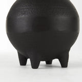 7" Black Ceramic Round Jug Vase - Homeroots
