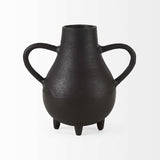Black Matte Metal Two Handle Vase - Homeroots - Flyclothing LLC
