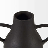 Black Matte Metal Two Handle Vase - Homeroots - Flyclothing LLC