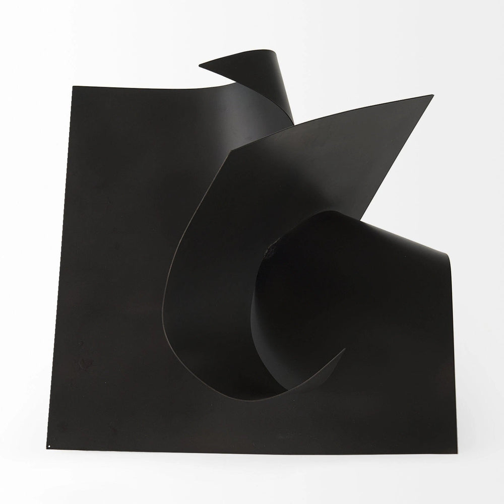 18" Contempo Antiqued Black Abstract Sculpture - Homeroots - Flyclothing LLC