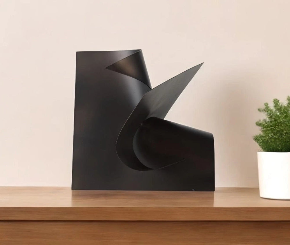 18" Contempo Antiqued Gold Abstract Sculpture - Homeroots - Flyclothing LLC