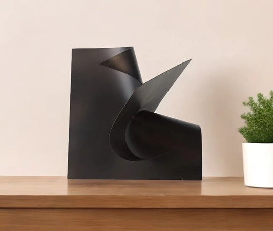 18" Contempo Antiqued Gold Abstract Sculpture - Homeroots