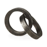 Two Ring Gray Hammered Metal Sculpture - Homeroots - Flyclothing LLC