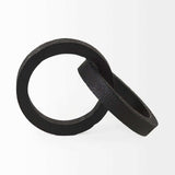 Two Ring Black Hammered Metal Sculpture - Homeroots - Flyclothing LLC
