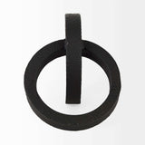 Two Ring Black Hammered Metal Sculpture - Homeroots - Flyclothing LLC