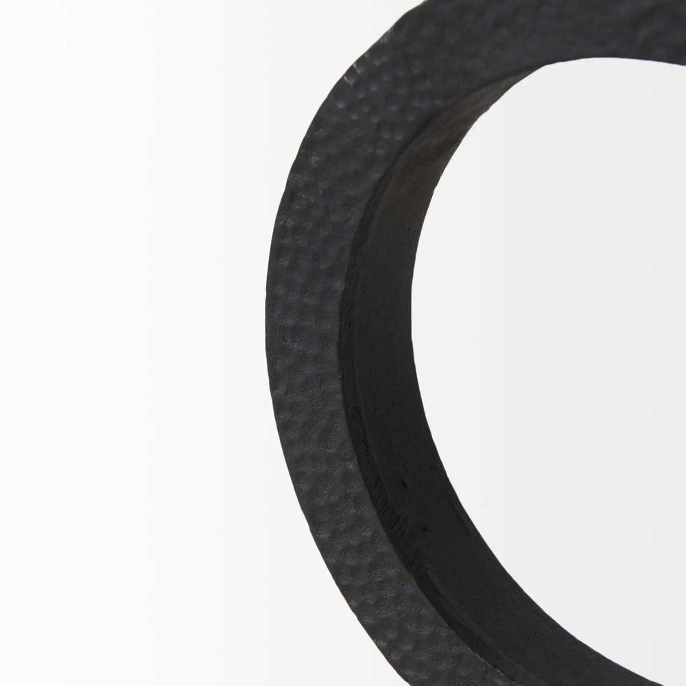 Two Ring Black Hammered Metal Sculpture - Homeroots - Flyclothing LLC