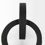 Two Ring Black Hammered Metal Sculpture - Homeroots - Flyclothing LLC