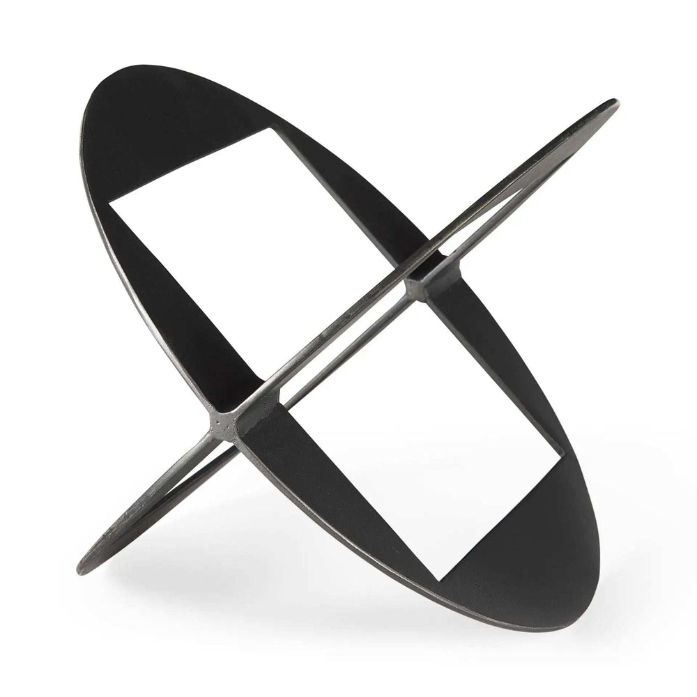 Black Metal Geometric Decor Piece - Homeroots - Flyclothing LLC