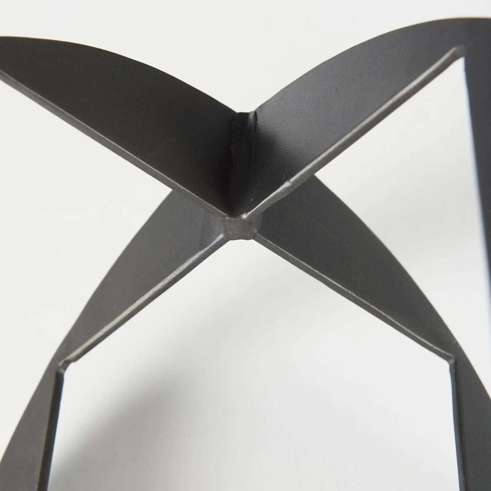 Black Metal Geometric Decor Piece - Homeroots - Flyclothing LLC