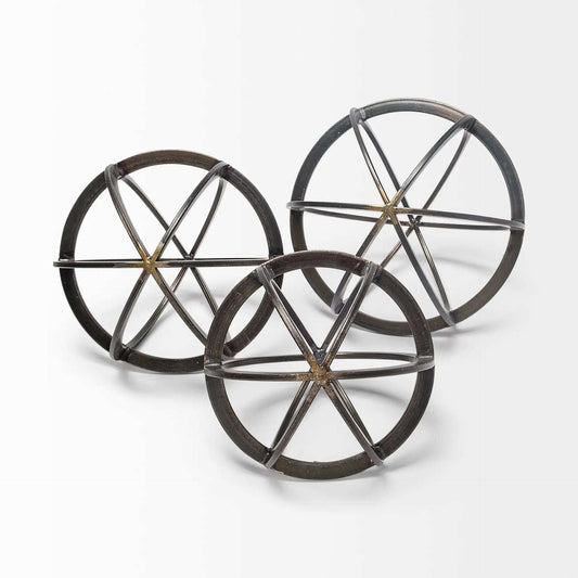 Black Metal Circular Decorative Object - Homeroots - Flyclothing LLC