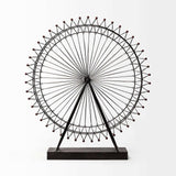 Metal And Wood London Eye Moveable Sculpture - Homeroots - Flyclothing LLC