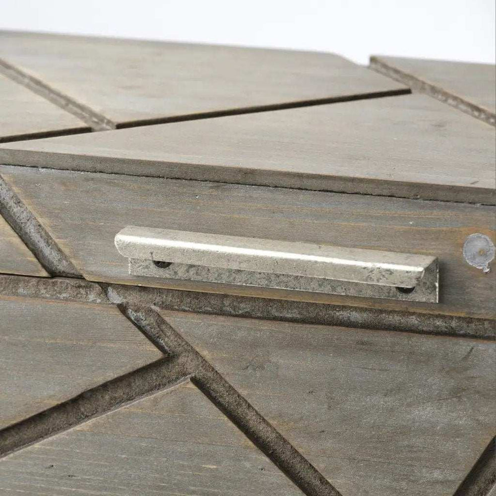 Set Of Two Gray Wooden Boxes With Carved Details - Homeroots - Flyclothing LLC