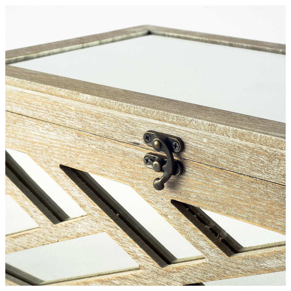 Set Of Two Off White Mirrored Wooden Boxes - Homeroots - Flyclothing LLC