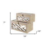 Set Of Two Off White Mirrored Wooden Boxes - Homeroots - Flyclothing LLC