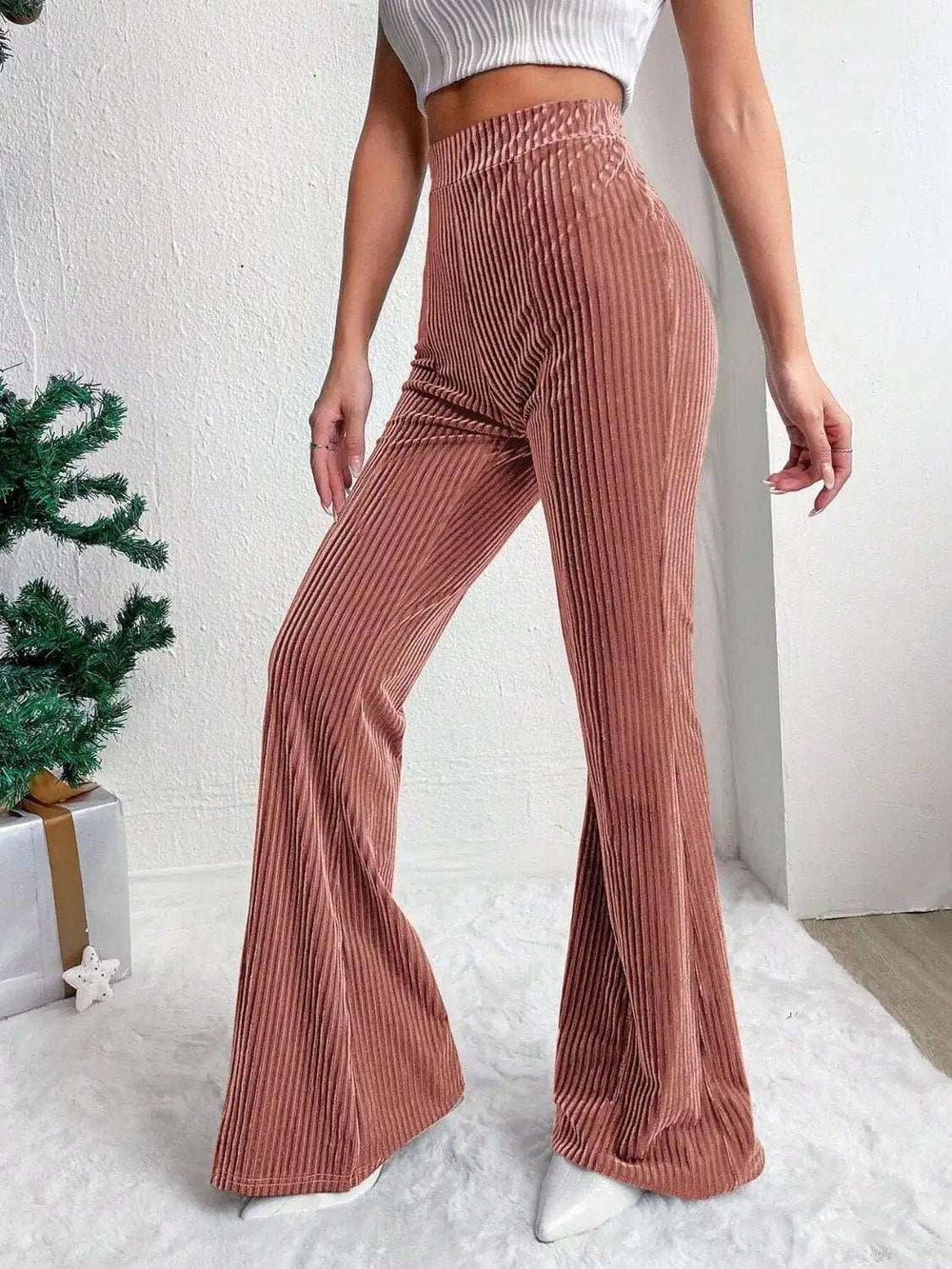 High Waist Flare Pants - Trendsi - Flyclothing LLC