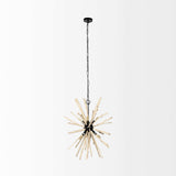 Wood And Metal Starburst Six Bulb Hanging Light - Homeroots - Flyclothing LLC