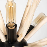 Wood And Metal Starburst Six Bulb Hanging Light - Homeroots - Flyclothing LLC