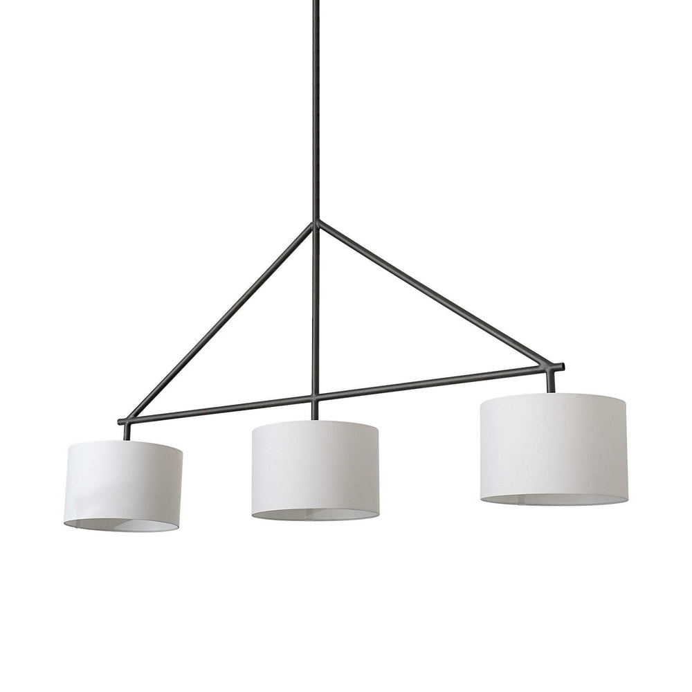 Metal Framed White Shade Three Bulb Hanging Light - Homeroots - Flyclothing LLC
