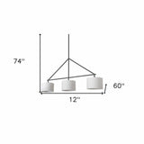 Metal Framed White Shade Three Bulb Hanging Light - Homeroots - Flyclothing LLC