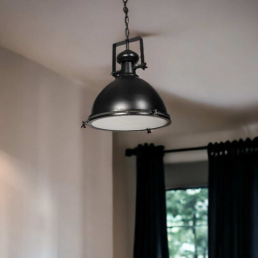 Industrial Black Metal Hanging Pendant Light - Homeroots - Flyclothing LLC