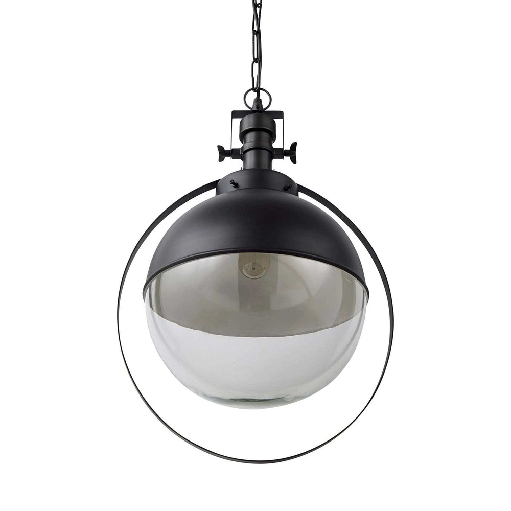 Black Metal Sphere Pendant Hanging Light - Homeroots - Flyclothing LLC