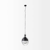 Black Metal Sphere Pendant Hanging Light - Homeroots - Flyclothing LLC