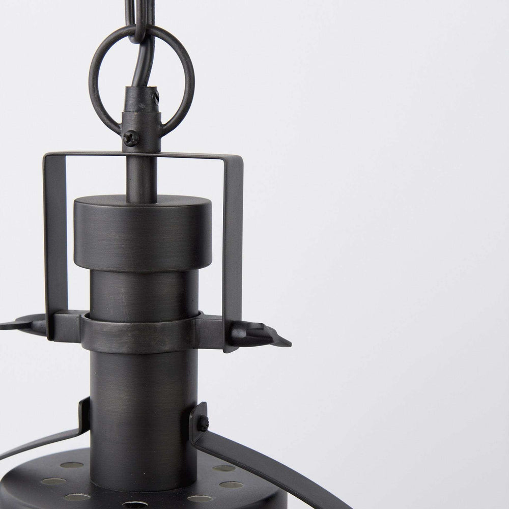 Black Metal Sphere Pendant Hanging Light - Homeroots - Flyclothing LLC