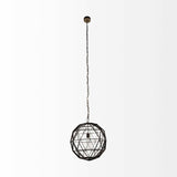 Black Metal Geometric Globe Hanging Light - Homeroots - Flyclothing LLC