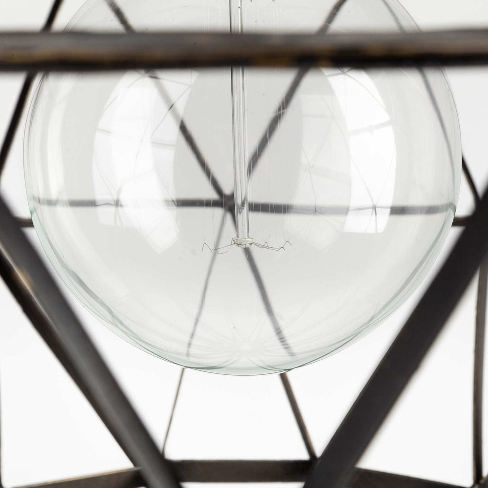Black Metal Geometric Globe Hanging Light - Homeroots - Flyclothing LLC