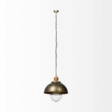 Rustic Gold Ton Metal Dome Hanging Light - Homeroots - Flyclothing LLC