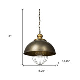 Rustic Gold Ton Metal Dome Hanging Light - Homeroots - Flyclothing LLC