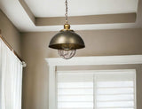 Rustic Gold Ton Metal Dome Hanging Light - Homeroots - Flyclothing LLC